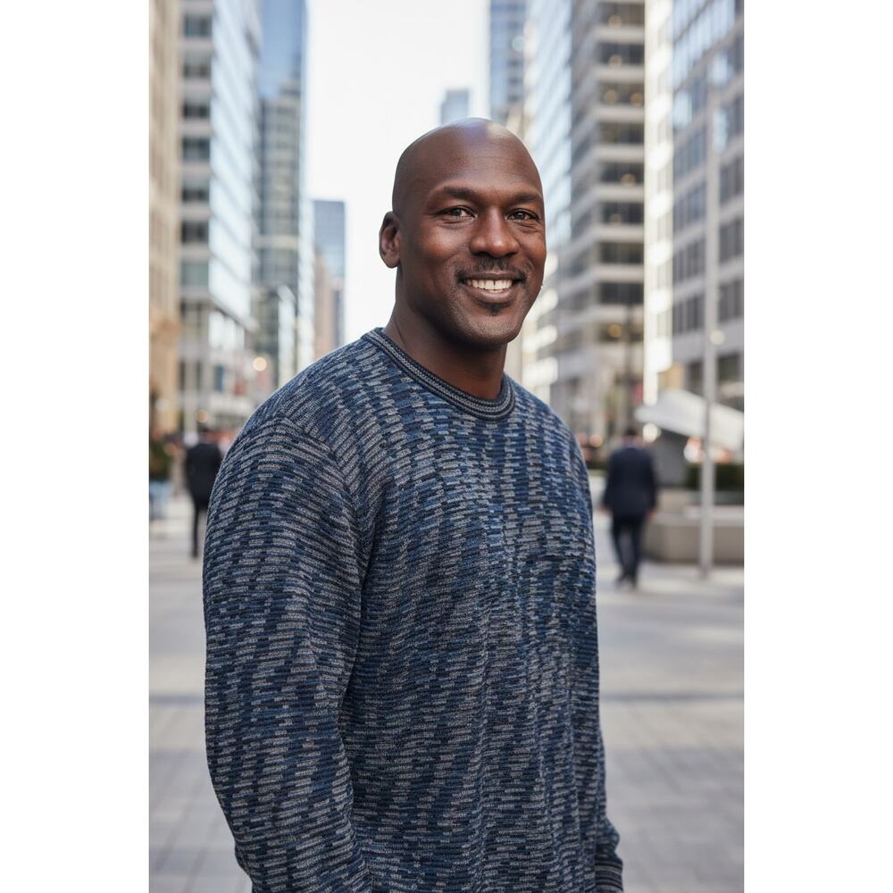 Jhane Barnes 1980s Menswear Geometric Vintage Crew Neck Sweater Cosby Sweater